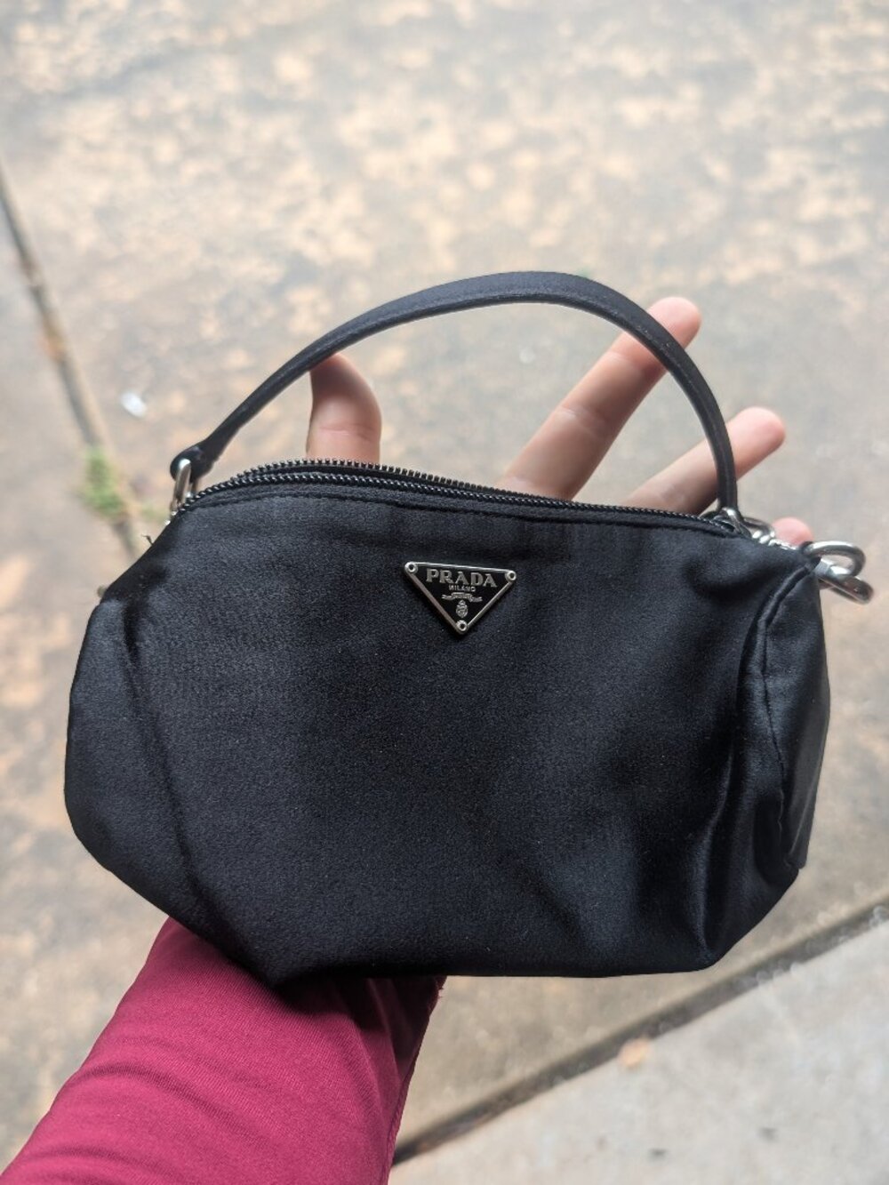 AUTHENTIC Vintage Prada Mini Tessuto Nylon Pouch Bag Black